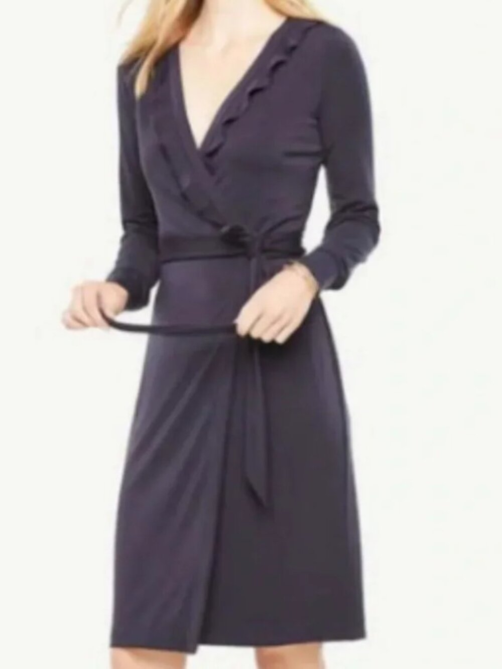 Ann Taylor Ruffle Trim Jersey Wrap Dress 2